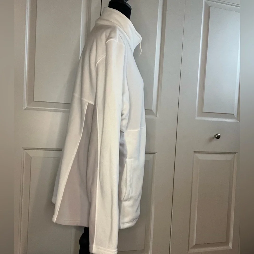 Columbia Full Zip Fleece Jacket, Cream/Gray, Size XXL - Picture 4 of 8